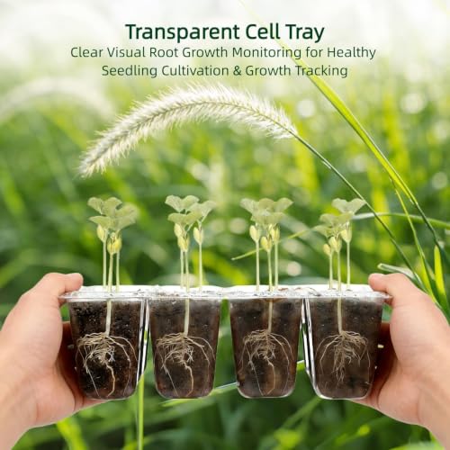 10 Pack Seed Starter Tray Seed Starter Kit (120 Cells Total Tray) with Humidity Adjustable Dome, for Seeds Growing Starting Plant Germination Trays, Mini Green House Germination Trays.