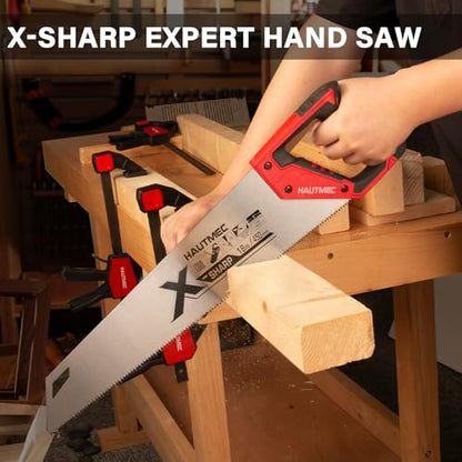 HAUTMEC X-Sharp 18" Pro Hand Saw for Wood Cutting, Large Tree Saws for Logs, 7 TPI Aggressive Rough Crosscut & Rip Handsaw with Thick Blade for Trimming Woodworking Lumber - style: Pro 18"
