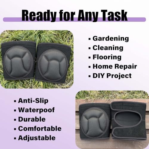 Adjustable Knee Pads with Soft Foam for Gardening, Men Women, Black M - color: Black, size: Medium