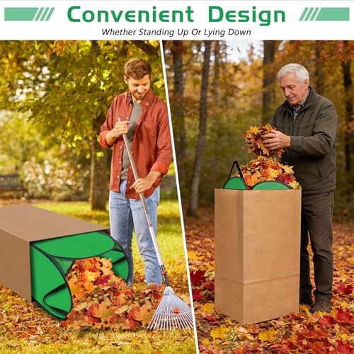 2 Pack Leaf Bag Holder, Pop Up Leaf Bag Chute for Easy Leaves Collecting