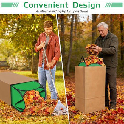 2 Pack Leaf Bag Holder, Pop Up Leaf Bag Chute for Easy Leaves Collecting