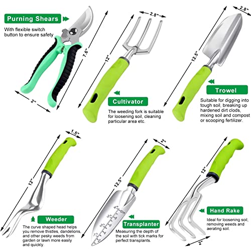 84 PCS Garden Tools Set,10pcs Succulent Tools Set Included 6pcs Large Heavy Duty Aluminum Gardening Hand Tools 12.5IN with Garden Tool Bag,Gloves Sprayer etc.Gardening Gifts for Men Women Garden Gifts