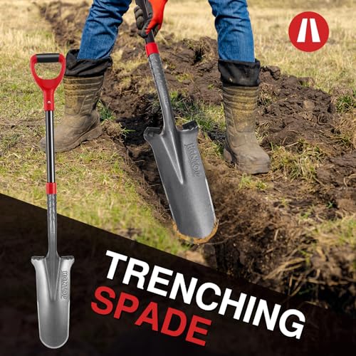 Drain Spade Garden Shovel with Fiberglass Handle 44 inches