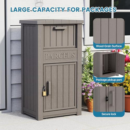 Package Delivery Box for Outside, Parcel Drop Box, Gray, 60 Gallon - color: Gray
