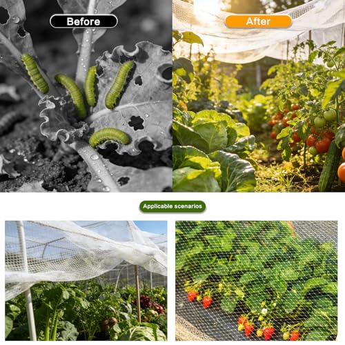 Garden Netting, 4'x10' Fine Mesh Plant Net, Guard Veggies, Fruits & Flowers - size: 4'x10'