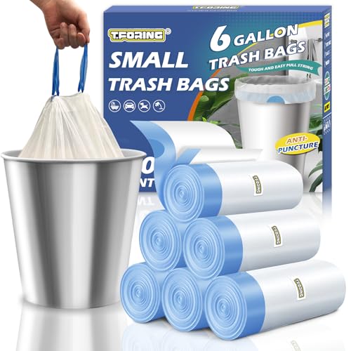 Medium 6 Gallon Trash Bags Drawstring,1.1 Mil,Unscented,120 Count - color: 6gal-120