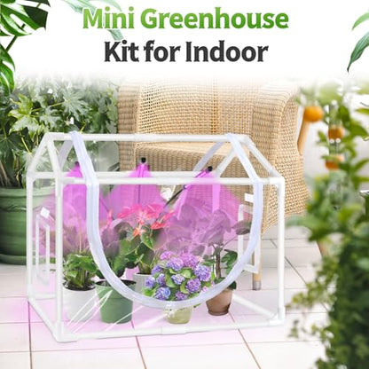 Desktop Mini Indoor Greenhouse with Adjustable Grow Light & Timer - style: 25.6" L x 15.8" W x 20" H