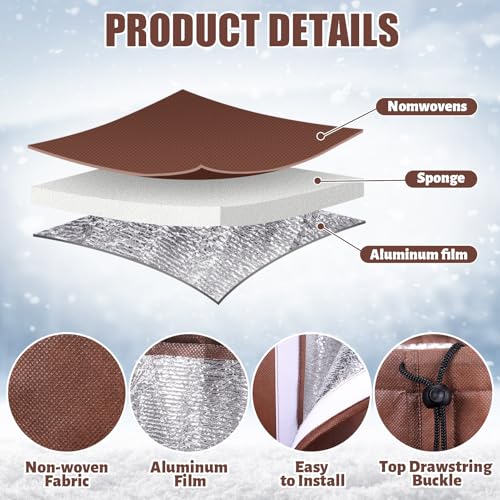 2 Pack Palm Tree Root Protectors - 3 Layers Tree Root Freeze Protectors with Ground Nails, Winter Tree Root Frost Covers for Outdoor Cold Weather Plants Root Protection, Plant Covers Freeze Protection