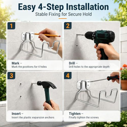 Joyfair Water Hose Holder, Metal Hose Holders for Outside Garden, 2PCS