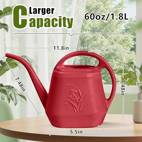 Plant Watering Can - 1/2 Gallon - Wine Red - color: Red