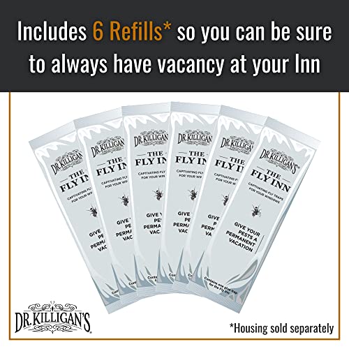 Dr. Killigan's Sticky Window Fly Traps Indoor - 6 Refill Inserts