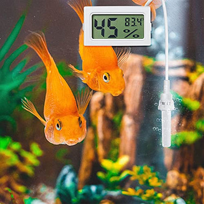 Weewooday 3 Pcs Digital Humidity Meter with Probe LCD Thermometer,White - size: White