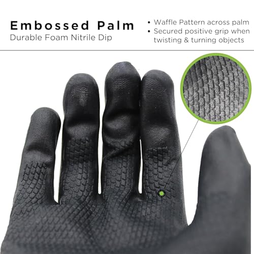SHOWA 380 Foamed Nitrile Palm Coated General Purpose Work Gloves with Nylon Liner, 13-Gauge, for Vending Machines, Large (12 Pair) - size: Large, style: Vend Pack