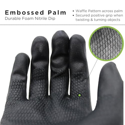 SHOWA 380 Foamed Nitrile Palm Coated General Purpose Work Gloves with Nylon Liner, 13-Gauge, for Vending Machines, Large (12 Pair) - size: Large, style: Vend Pack