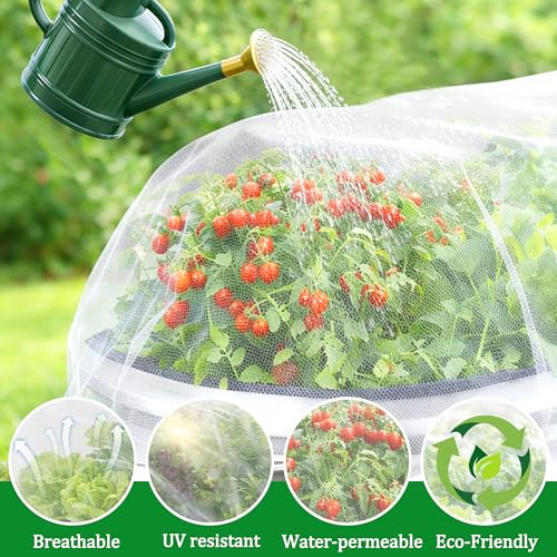 2 Pack Garden Netting for Raised Beds, 4 x 2 Ft Raised Bed Plant Covers for Garden Protection, Fine Mesh Bird Netting Pest Barrier Screen with Drawstring for Protecting Vegetables Fruits Crops - color: 4 X 2 Ft