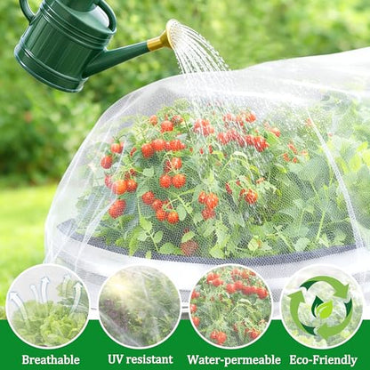 2 Pack Garden Netting for Raised Beds, 4 x 2 Ft Raised Bed Plant Covers for Garden Protection, Fine Mesh Bird Netting Pest Barrier Screen with Drawstring for Protecting Vegetables Fruits Crops - color: 4 X 2 Ft