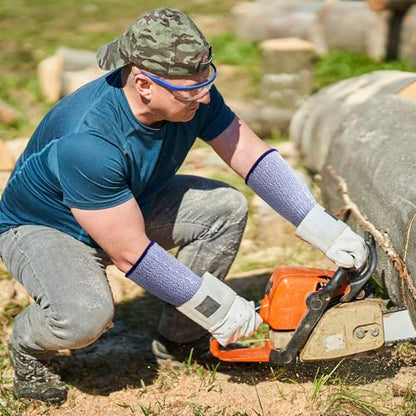 ANCIRS Cut Resistant Sleeves for Arm Protection, Gardening Sleeves, Dog Bite Safety Arm Sleeves - color: Blue
