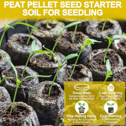 Legigo 100 Pcs 36mm Peat Pellets for Seedlings, Seed Starter Soil Pods - size: 36mm