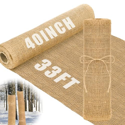 Buryeah 1 Pack 40 Inch X 33 ft Burlap Fabrics Roll Natural Jute Garden - size: 40 Inch x 33 Ft