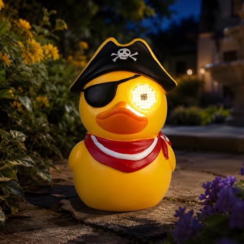 Funny Solar Duck Garden Statue with Moving Eyes,Duck Outdoor Decor