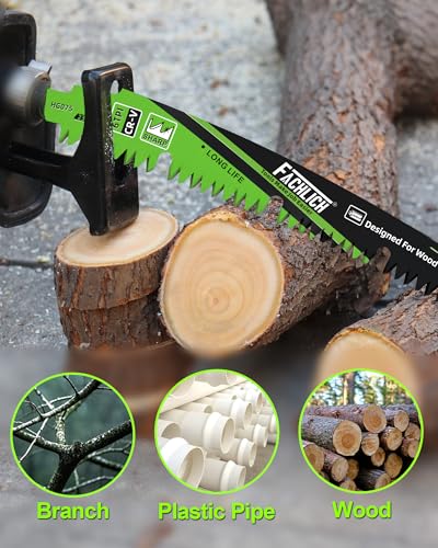 9-Inch Pruning Blades for Wood - Reciprocating Saw Blades Set, FACHLICH Arc Cutting Edge 6TPI Saw Blades for Tree Pruning, Wood Cutting(4 Pack) - size: 230MM(9")