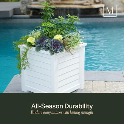 Mayne 5866-B Lakeland Square Patio Planter, 16x16, Black - color: Black, size: 16 in