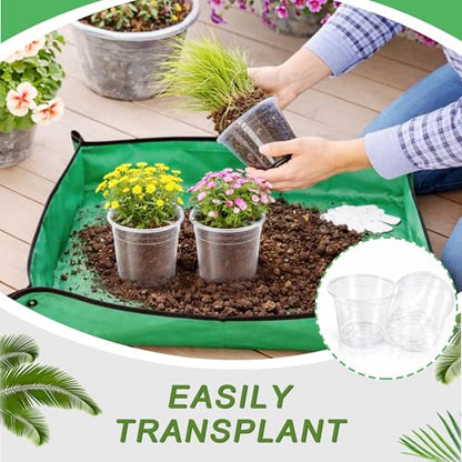 12PCS 5.75/7/8/10 in Clear Nursery Pots with Drainage Plant Pots