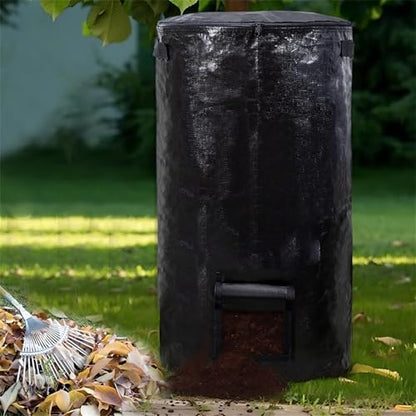 Compost Bin Bags 34 Gallon Garden Compost Bags Outdoor Reusable,Organic Waste Garden Yard Compost Bag Collapsible Leaf Lawn Bags Gardening Container (Black 4pcs) - color: Black 4pcs