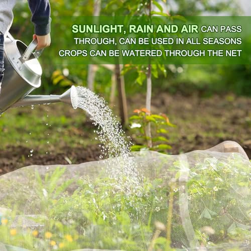 Jevrench 10 x 50 ft Garden Netting Row Cover, Ultra Fine Mesh for Plants - size: 10ft x 50ft