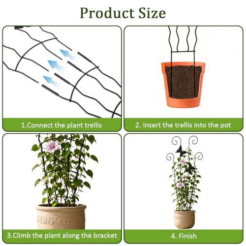 2-Pack 30" Wave Metal Plant Trellis for Climbing Plants Outdoor Support - size: 30inch