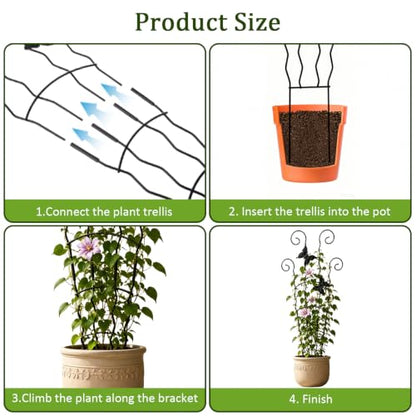 2-Pack 30" Wave Metal Plant Trellis for Climbing Plants Outdoor Support - size: 30inch