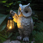 Solar Owl Garden Statue with LED Lantern, Waterproof Outdoor Resin Figurine (Grey Owl) - color: Owl1