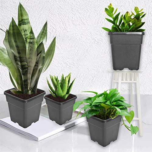 Square Nursery Pots Plant Pots Grow Pots Nursery Container for Planting Soil Plants 3.15 Gallon 10Pcs - color: Black, size: 3 Gallon