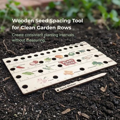 Seed Spacing Ruler for Square Foot Gardening and Raised Beds Planting Guide