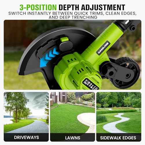 Cordless Lawn Edger, 20V Battery Powered Edger for Lawns Sidewalk