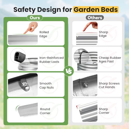 Galvanized Raised Garden Bed Outdoor, 4x2x1FT Planter Box, Silver - color: Silver, size: 4x2x1FT(2PCS)