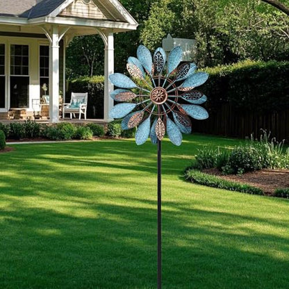 WONDER GARDEN Wind Spinners Outdoor - Metal Wind Spinner Windmill, 4.3 Ft Kinetic Wind Sculpture & Spinners for Yard Patio Lawn Decor - size: 4.2 ft