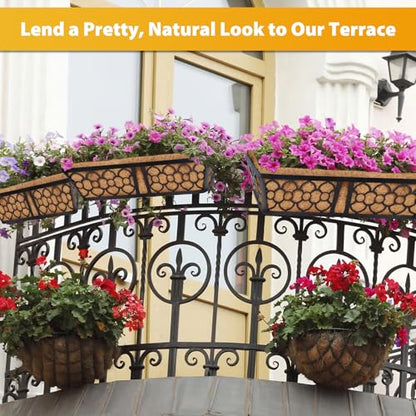 Legigo 2 Pack Rectangle Coco Liners for Planters- 24 Inch Window Box Liners - size: 24 Inch