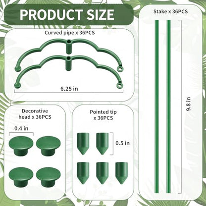 36 Pack Plant Support Stakes Sets - Versatile Plant Cages, Stackable Garden Flower Support， Small Plant Stakes for Indoor Plants,Tomato,Monstera, Peony, Hydrangea, Climbing Plants - size: 6.3*9.8IN（pack of 36)