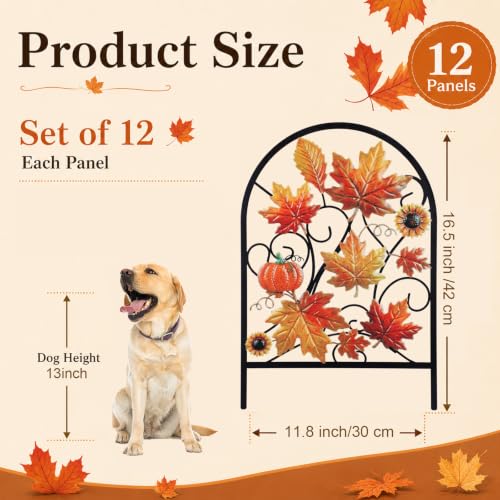 Yaocom 6 Pack Maple Leaf Garden Fence, 16.5" H x 11.8" W Fall Garden Stake - style: Maple Leaves