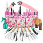 Grenebo Gardening Tools 10-Piece Garden Tool Set, Rust Resistant, Pink