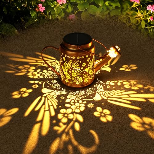 X-PREK Solar Lights Outdoor Waterproof Fairy Solar Watering Can Light - color: Warm White