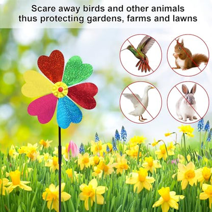 Garden Wind Spinners for Outdoor, Decorative Pinwheel Bee Butterfly Ladybug Windmill Whims (Sparkly-2) - size: Sparkly-2