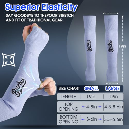 ANSI A5 Cut Resistant Arm Sleeves for Men Women - color: Blue, size: Large