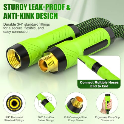 NON-EXPANDABLE Garden Hose 25 FT x5/8'' with 10-Function Sprayer - size: 25ft