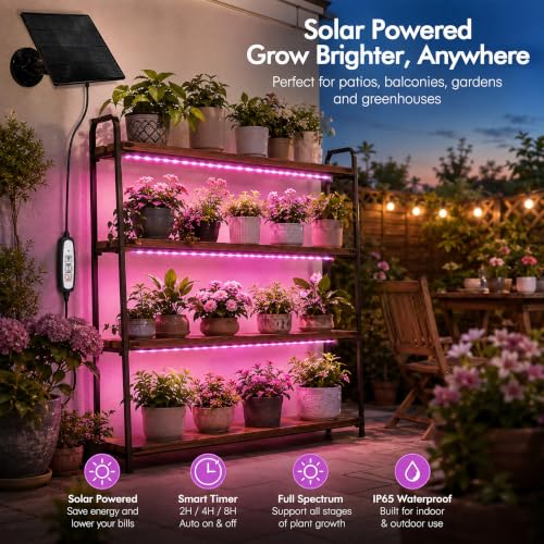 16.4FT Solar Grow Light Strip for Indoor Outdoor Plants