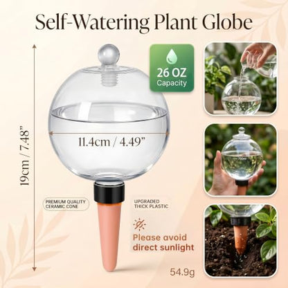 2 Pack 26 oz Extra Large Plant Self Watering Globes to 3 Weeks Watering - size: 2 pack