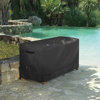 Patio Deck Box Cover Waterproof, 62L x 30W x 26 inch, Black - color: Black, size: 62"x30"x26"(H)