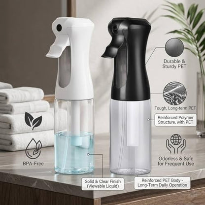 VIGOR PATH 200ml Continuous Mist Spray Bottle for Hair Plants and Skin Care - color: Variety Pack of 2