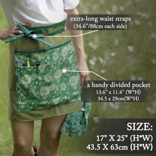 Colwelt Garden Stool and Kneeler Set, Garden Seat and Kneeler Heavy Duty with 10" Wide Soft Kneeling Pad, Non-Slip Garden Bench for Kneeling and Sitting with Elegant Apron, Gardening Gifts for Women